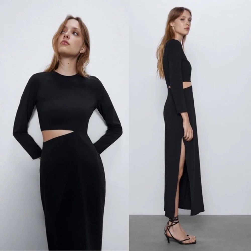 Zara black cut out maxi dress - Picture 2 of 13